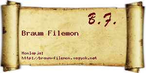Braum Filemon névjegykártya